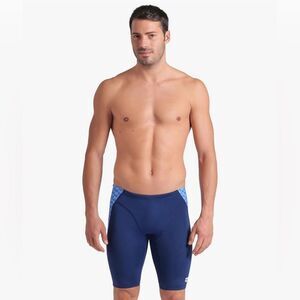 ARENA Men's Standard Performance Monogram Swim Jammer Swimsuit Navy Blue M NWT